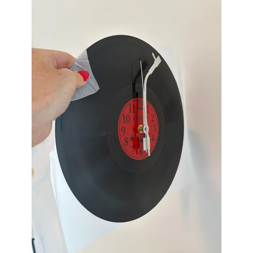 BLACK Vinyl Record Clock - 11.8